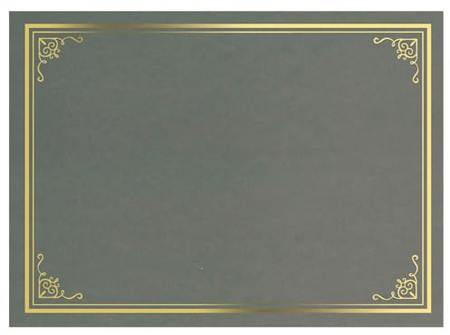 Geographics Vintage Certificate Holders 8.5 x 11, Tree-Free Diploma, & Certificate Covers, Document Award Folder, Certificate Holder with Gold Foil, Ash Gray, Pack of 5