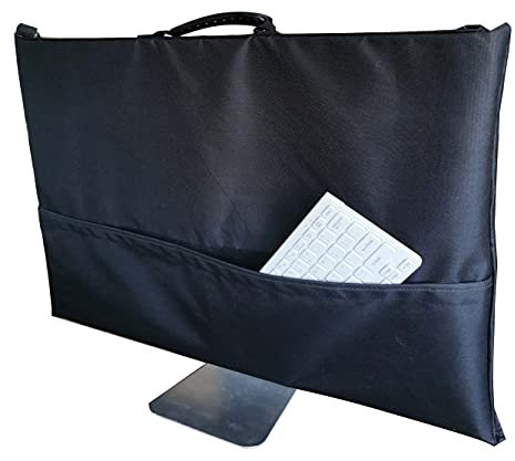 KUMPLE Carrying Bag for Apple 27 iMac Desktop Computer, Travel Tote Bag Protective Shoulder Case with PU Leather Handle for 27 iMac Monitor and Accessories Black