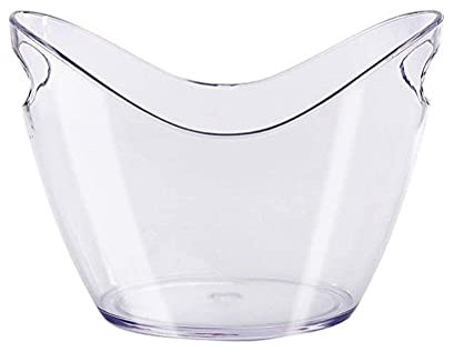 QUOXO Seau à Glace en Plastique Transparent, Support de Rangement 4L pour Bouteilles de vin, Champagne et bière