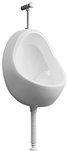 Gawany Wandurinal aus Keramik Mit Spülventil & Ablauf Urinal Zulauf für die Wandmontage berührungsloses Pissoir Urinale,Einfach zu reinigen und zu installieren