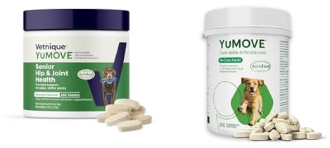 YuMOVE Senior Dog | High Strength Joint Supplement for Older Dogs with Green Lipped Mussel |Aged 9+ | 240 Tablets + YuMOVE Adult Dog | Joint Supplement with Green Lipped Mussel | Aged 6 to 8 | 300