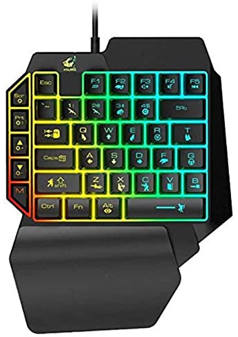 XYLXJ One Hand Gaming Keyboard, Portable Left Hand Mechanical Keyboard, Single Hand Keypad for Home Office Travel(General Edition),Size Name:General Edition