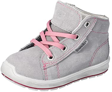 PEPINO Ricosta Mädchen Stiefel ZAYNI,Kinder Boots,WMS:Schmal,lose Einlage,Sympatex,Kinderschuhe,schnürstiefel,Kids,Graphit/rosa (450),23 EU