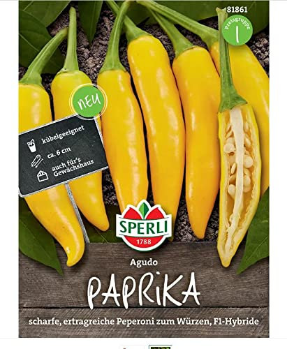 Sperli Peperonisamen Agudo, F1 81861 - Kübelgeeignet - für Gewächshaus - scharf - ertragreich - ideal zum würzen - Saatgut, Samen Gemüse, Gemüse Pflanzen