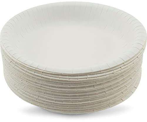 HATF White Paper Bowls - Eco Friendly Disposable, 15 Pack of 180ml Modern Round Bowls with Premium Quality, Ideal for Hot & Cold Food, Microwave & Freezer Safe, Perfect for Wedding, Party & Event