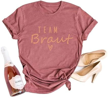 T Shirt Team Braut Stag Party T-Shirt (Rose Rouge L)