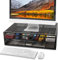 Ameco Monitor Stand Desk Organizer mit zwei Schubladen Elegante Loft-Stil Ordnung halten Büro Home Metallgitter Schwarz Abmessungen 400x300x120 m