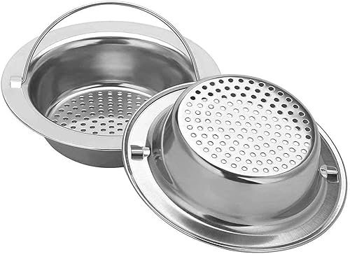 CICILIAYA 2PCS Kitchen Sink Strainer with Handle, Universal Sink Drain Filter, Sink Basket Strainer, 11cm Diameter Stainless Steel Sink Drain Strainer, Food Catcher for Kitchen