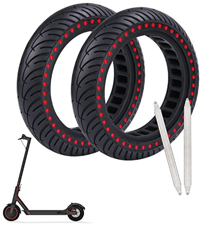 2 Stück Xiaomi Reifen, Ersatzreifen Solide 8,5 Zoll Pannensicher Explosionsgeschütztes Gummi Tubeless Scooter Rad vorne/hinten für Xiaomi M365/Pro/1S Pro2, Farbenfroher Stil