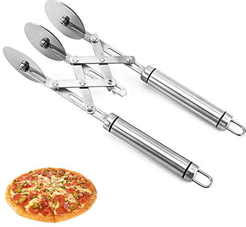 Cortador de Masa, Cortador de Pizza y pastas, Ruedas de Acero Inoxidable Cortador de Pastelería Adecuado Para Familiares de Cocina (3 wheel)