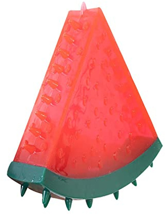 YöL Watermelon Summer Cooling Pet Toy - Dog Puppy Teething Chew Outdoor Play Freezable Durable Rubber Hydrating Teether Frozen