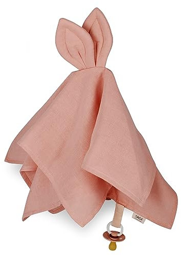 Saga Copenhagen Snoppa Schnuffeltuch Baby Junge Mädchen (Blush, 40x40 cm) | Weiches Schmusetuch für Neugeborene aus Bio-Baumwolle | Kuscheltuch Babys | Praktisches Schnullertuch