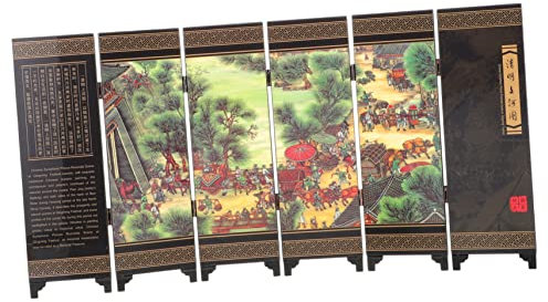 Homoyoyo Chinesischer Paravent Antik Aus Holz Trennwand Traditionelle Chinesische Kunst Nationales Kunsthandwerk Paravent-Ornament Heimdekorationen
