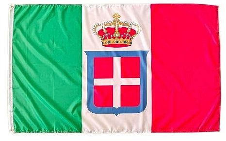 Pandiui23 Bandiera del Regno d'Italia 1861-1946, bandiera colori Regno d'Italia, bandiera 150 x 90 cm, bandiera Regno d'Italia