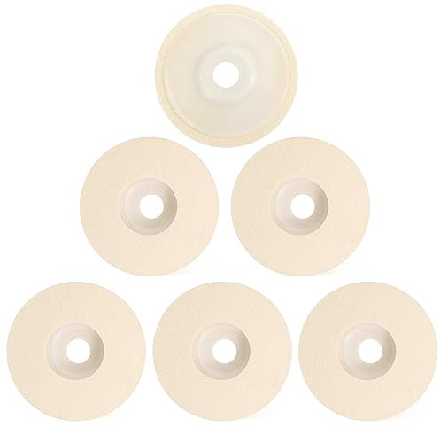 5pcs Wool Polishing Wheel Disc, Polishing Wheel for Angle Grinder 125mm Wool Felt Buffing Pad Disc for Metal Aluminum Drill Angle Grinder, with 22mm Inner Hole