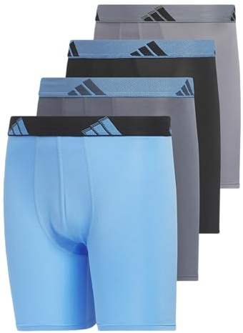 Athletic Fit Microfiber Long Boxer Brief Underwear (4-Pack) All Day Sport Comfort