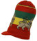 Shoe String King SSK Rasta Knit Tam Hat Dreadlock Cap Mehrere Designs und Größen, Mittellanger Löwe von Juda, Rot mit Krempe, 4XL