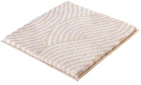 Kleine Wolke Badteppich Calma Macadamia 60 x 60 cm | OEKO-TEX zertifiziert, rutschhemmende Unterseite, für Fußbodenheizung, maschinenwaschbar, 100% Polyacryl