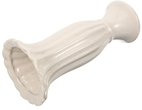 Cabilock Jarrón De Cerámica para Cementerio Estilo Columna Romana Tamaño Mediano Blanco Puntos Maceta Conmemorativa para Tumbas Decoración Funeraria y Exteriores
