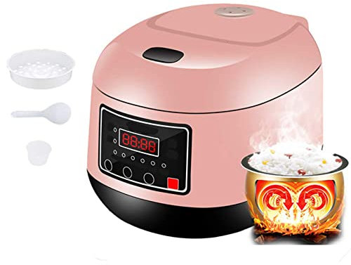 Electric Rice Cooker With Steam & Rinse Basket - Portable Mini Cooker, Nonstick, Fast Cooking, Re-Heating, Keep Warm - Ideal For 2-4 People