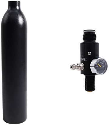 TUXING 4500Psi/300Bar PCP Paintball Tank 0.5L CE-geprüfte Aluminiumflasche mit Paintball Regler Ventil Regler Manometer Ausgangsdruck:2200psi-M18*1.5