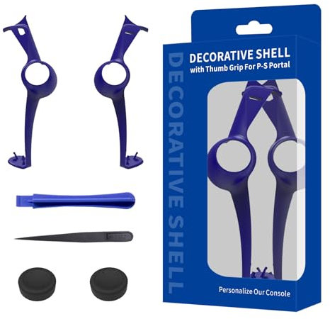 Dekorative Zierleiste, kompatibel mit PS5 Edge Controller, DIY-Ersatz-Clip-Gehäuse, violette Platten, kompatibel mit PS-Portal-Fernbedienung, inklusive Werkzeugset und 2 Daumengriffen