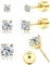 Sllaiss Flat Back Earrings 925 Sterling Silver Gold Studs Earrings for Women 3 Pairs 20G Cartilage Earrings Gold Cubic Zirconia Stud Earrings 14K Gold Plated Tragus CZ Stud Screw Back Earrings