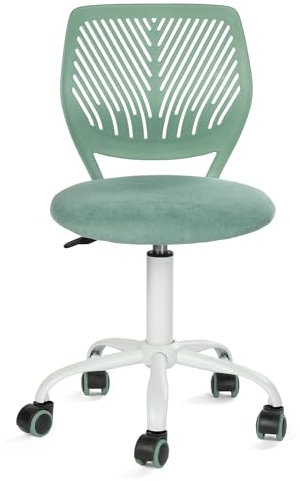 FurnitureR Home Office Stuhl Ergonomischer justierbarer Höhendreher Rolling Computer Executive Stuhl für Home Office Arbeitszimmer, Morandi Stoff Aqua