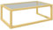 HOMCOM Table Basse rectangulaire, Table de Salon, avec Cadre en Bois d'hévéa, Plateau en Verre trempé, dim. 100L x 60l x 35H cm, Bois Naturel