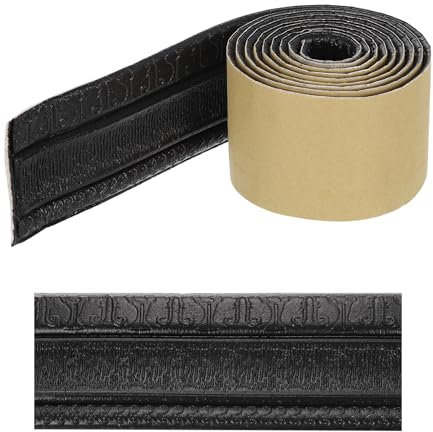 sourcing map 3D Wall Edging Self-Adhesive 89x3.1 Flexible Peel and Stick Molding Trim for Wall Mirror Door Wardrobe Gap Sealing Frame Lines, Black