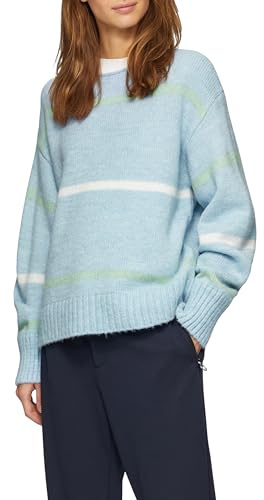 s.Oliver Gestreifter Strickpullover mit Rollkante