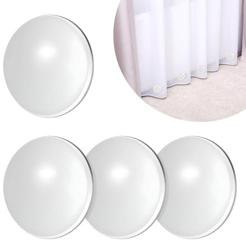 ElevateTech Lot de 4 poids magnétiques pour rideau de douche - Aimants blancs - Avec clips - Imperméables et antidérapants - Sans couture - Rembourrage de nappe