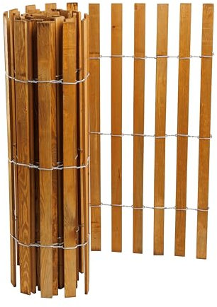 BOGATECO Clôture en bois - 120 cm de haut et 300 cm de long - Distance entre les lattes : 4 à 5 cm - Parfaite comme clôture de jardin