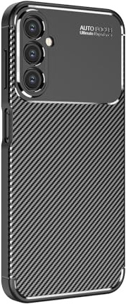 LBH Handyhülle Carbon Look für Samsung Galaxy A14 / A14 5G Schutzhülle Karbon Handy Case Slim Cover Bumper Schutz Hülle Kratzfest Stoßfest rutschfest FusionGuard Pro Schwarz