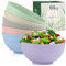 Wrova Salad Bowl Sets, 6 PCS Large Plastic Bowl 60 OZ, Lightweight Soup Bowl, Microwave Safe Bowls for Kitchen, Super Big Bowl Sets, Large Salad Bowls for Serving Soup, Oatmeal and Fruit - Colorful
