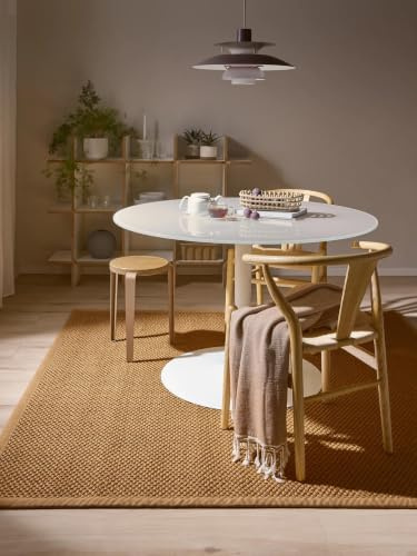 benuta Pure Sisalteppich Greta - Beige 150x150 cm - 100% Sisal - Quadratisch & im Style: Bordüre, Uni, Natural Living, Scandi Living - Pflegeleicht für Wohnzimmer Schlafzimmer