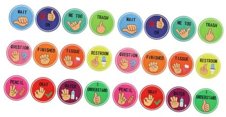 Homoyoyo Teiliges Handzeichen Poster Für Das Klassenzimmer Visuelles Hinweis Poster Für Die Pinnwand – Tools Für Die Nonverbale Kommunikation Für Lehrer Und Schüler Im Kindergarten