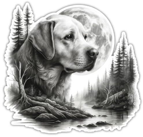 Samunshi® Labrador Retriever im Wald Aufkleber Car Decal Sticker für Mofa Fahrrad Roller oder Auto Sticker Fahrrad Mtb Mountainbike Rennrad Hund Dog 15x15cm