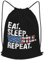 Unisex Zaino Coulisse Eat Sleep Wrestle Repeat Wrestling, con Coulisse Sacca Sportiva, Personalizzato Sacca Zaino Sportivo, per Festival Piscina 36X42cm