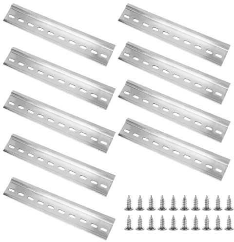 LiangSanXin 10 Barre DIN Alluminio 200mm 35x7,5mm Quadri Elettrici | Guida DIN in alluminio standard 35x7,5mm, per montaggio quadri elettrici e scatole di distribuzione