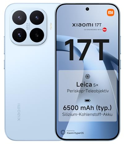 XIAOMI 17T Smartphone 12+256GB, 6500mAh Akku, Leica 5X Telekamera, Violett | Android, 6.59 Zoll 120Hz Eye-Care Display, 6500mAh Silizium-Kohlenstoff-Akku, 67W HyperCharge, 3 Jahre Herstellergarantie