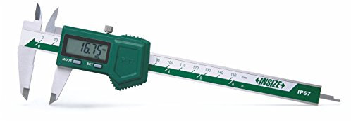 INSIZE 1118-150BW - Calibrador digital impermeable sin rodillo de pulgar, 0-150 mm/0-6
