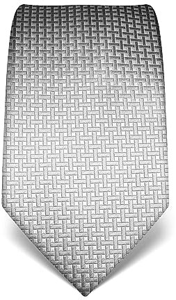 Vincenzo Boretti Herren Krawatte reine Seide Karo Muster kariert edel Männer-Design zum Hemd mit Anzug für Business Hochzeit 8 cm schmal/breit grau