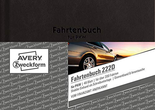 AVERY Zweckform 222D Fahrtenbuch, DIN A6, steuerlicher km-Nachweis, 48 Blatt (3, DIN A6)