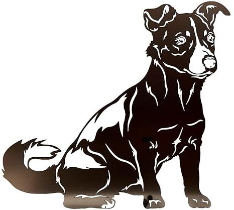 Jack Russell Metallfigur Höhe ca. 50 cm Rostfigur Gartenstecker Rostdeko