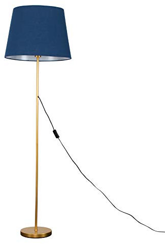 MiniSun | Modern Gold Metal Standard Floor Lamp with a Navy Blue Tapered Shade | Floor Lamps & Torchieres, Home Décor & Improvement Essential