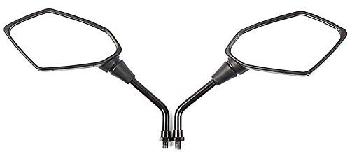 KASER Paar Universal Motorrad Rückspiegel Seitenspiegel mit 8mm Schraube für Kawasaki Suzuki Honda Victory Chopper Quad Spiegel Scooters Schwarz (M8-Gewinde)