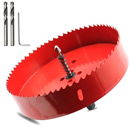 Hordion 162mm 6 3/8 Scie Cloche, Heavy Duty Bimétal Scies Cloches Bit Coupe Dent pour Panneau de Trou de Maïs Plaques de Cloison sèche Bois Plastique Fibre Panneau Métal Doux