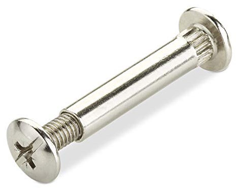 20 Stück SOTECH Korpusverbinder CONNECT Ø 8 mm mit M6 Gewinde Verbindungsschraube mit Hülse Stahl vernickelt für Holzstärke 39-45 mm Schrankverbinder Kreuzschlitz PZ2 und Flachklinge Möbelverbinder