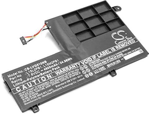 vhbw Akku kompatibel mit Lenovo Yoga 510-14ISK 80S700GLGE, 510-15IKB Notebook (4600mAh, 7,6V, Li-Polymer)